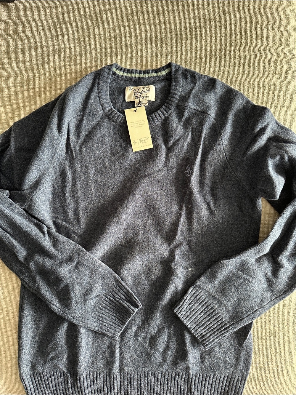 Original Penguin Men's Crewneck Sweater in sapphire blue new with tag